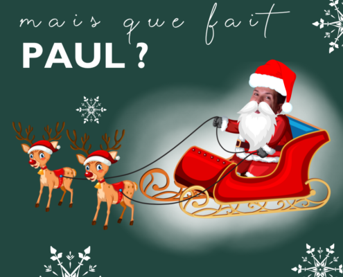 Paul est sur le traineau du Père Noël