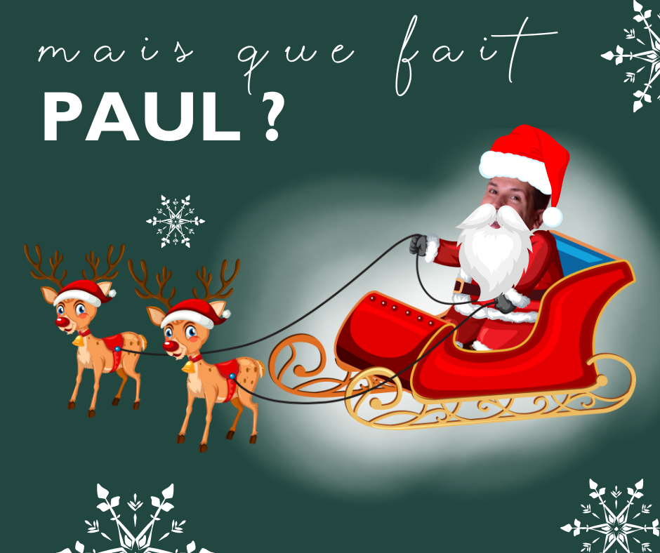 Paul est sur le traineau du Père Noël